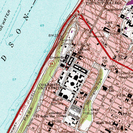 Topographic Map of Fiske Hall, NY