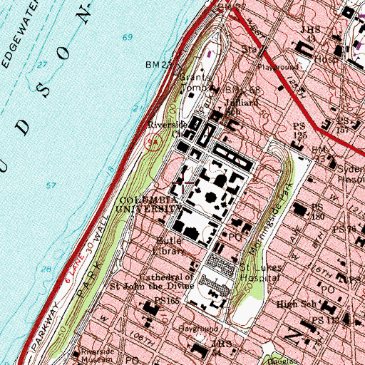 Topographic Map of Barnard Hall, NY