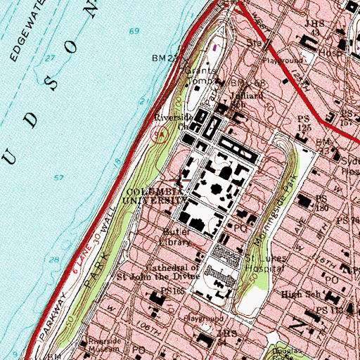 Topographic Map of Hewitt Hall, NY
