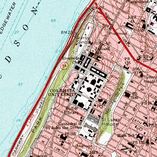 Topographic Map of Lehman Hall, NY