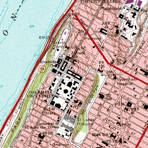 Topographic Map of Macy Hall, NY