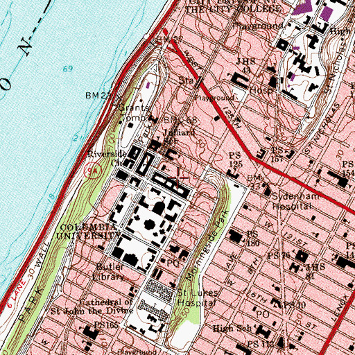 Topographic Map of Bancroft Hall, NY