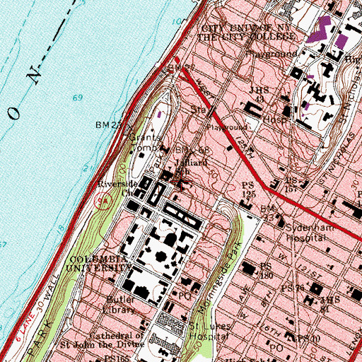 Topographic Map of Jewish Theological Seminary, NY
