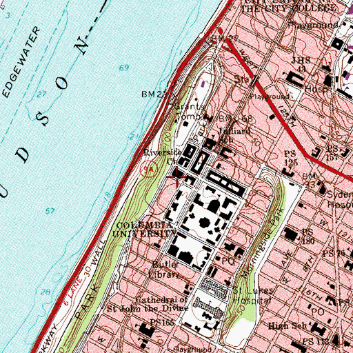 Topographic Map of Interchurch Center, NY
