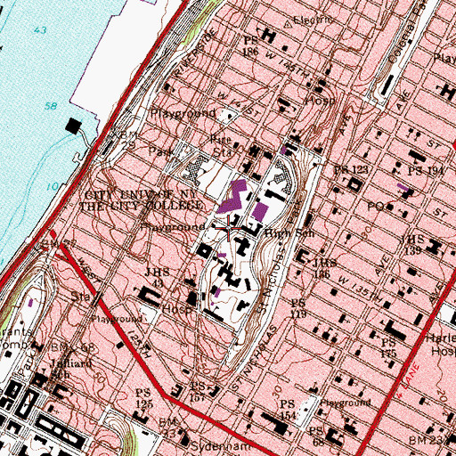 Topographic Map of Onehundredthirtyfifth Street Gatehouse New Croton Aqueduct, NY