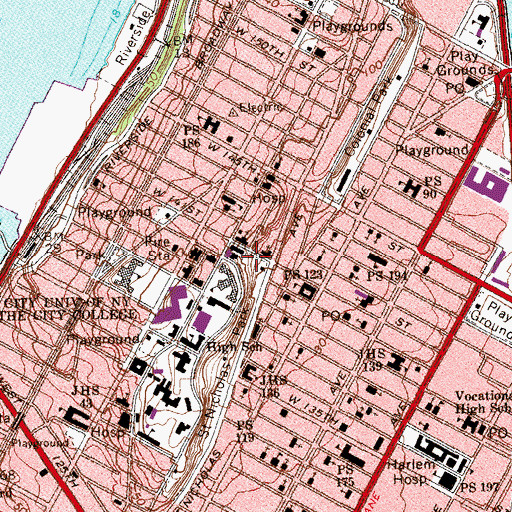 Topographic Map of Hamilton Grange National Memorial, NY