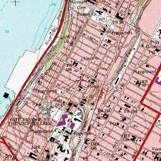 Topographic Map of Alexander Hamilton Square, NY