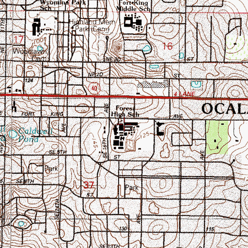 Topographic Map of Marion Technical Institute, FL