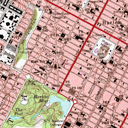 Topographic Map of Memorial Canaan Baptist Church, NY