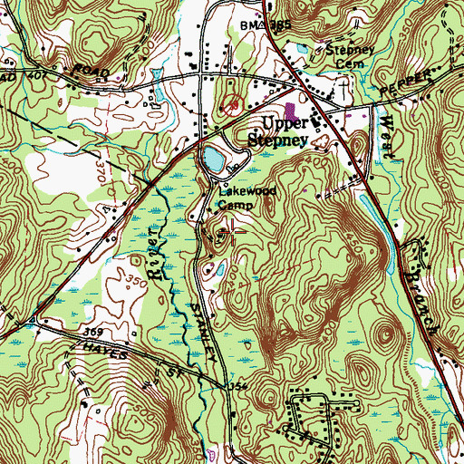 Topographic Map of Lakewood Camp, CT