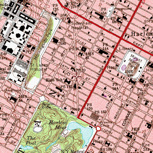 Topographic Map of First Corinthian Baptist Church, NY