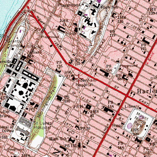 Topographic Map of Hancock Park, NY