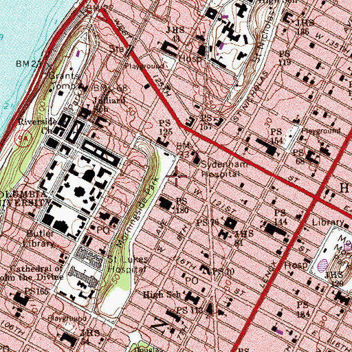 Topographic Map of Church of the Master, NY
