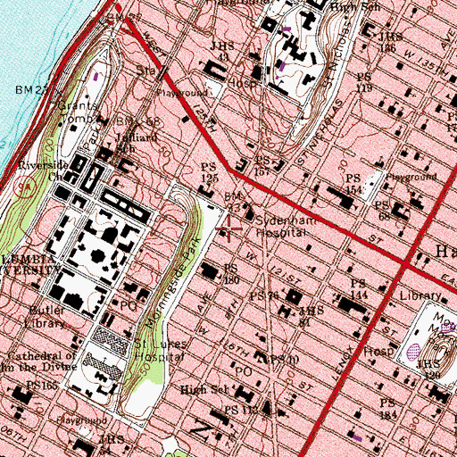 Topographic Map of Morningside Avenue Presbyterian Church, NY