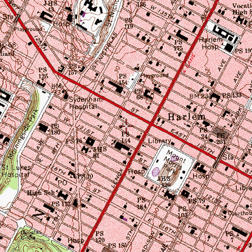 Topographic Map of Greater Metropolitan Baptist Church, NY