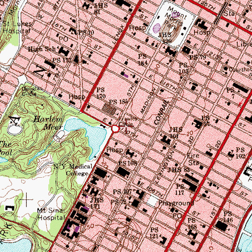 Topographic Map of Arthur A Schomburg Plaza, NY