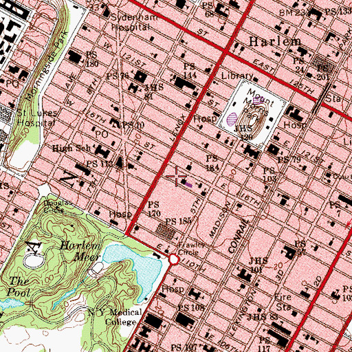 Topographic Map of Helen B Atkinson Health Center, NY