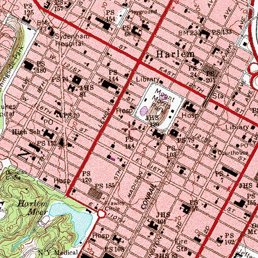 Topographic Map of Bethel Way of the Cross Church of Christ, NY