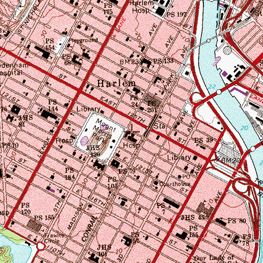 Topographic Map of Maple Plaza, NY