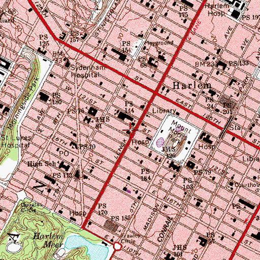 Topographic Map of Mount Olivet Baptist Church, NY