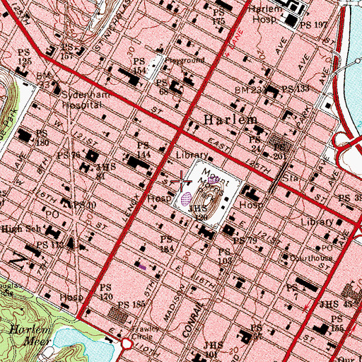Topographic Map of Mount Morris Ascension Presbyterian Church, NY