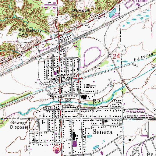 Topographic Map of Crotty Creek, IL