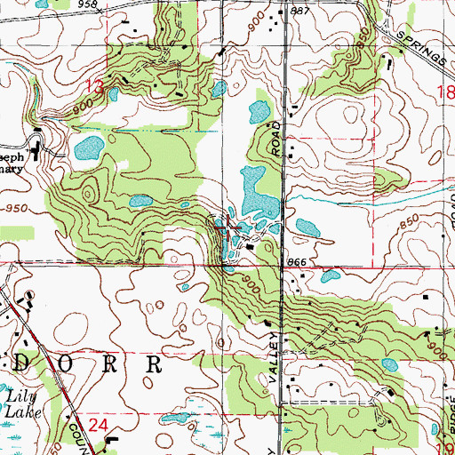 Topographic Map of Parker Fen Nature Preserve, IL