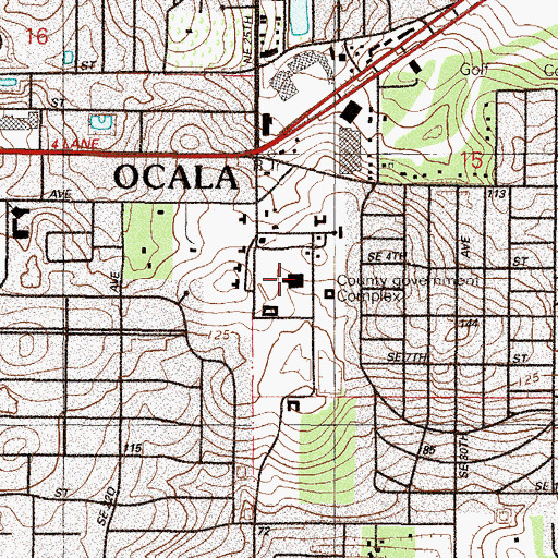 Topographic Map of Marion County-McPherson Governmental Complex, FL