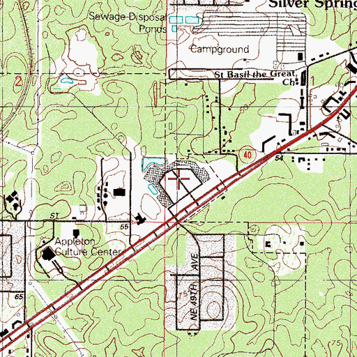 Topographic Map of Six Gun Plaza, FL