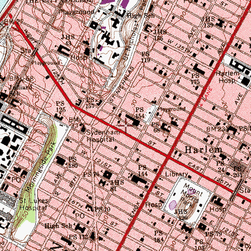 Topographic Map of Apollo Theatre, NY