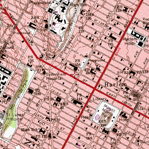 Topographic Map of Commonwealth Building, NY