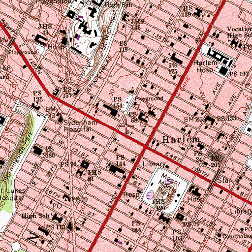 Topographic Map of Harlem State Office Building, NY