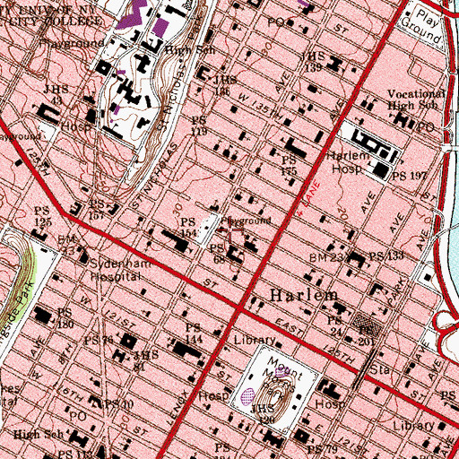 Topographic Map of Metropolitan Baptist Church, NY