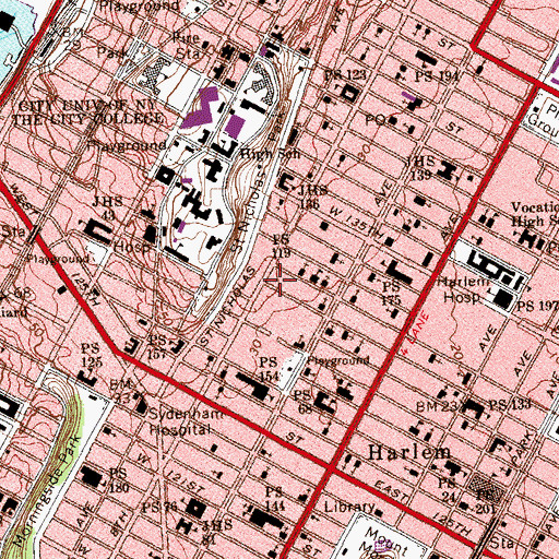 Topographic Map of Lionel Hampton Houses, NY