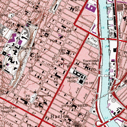 Topographic Map of Mother African Methodist Episcopal Zion Church, NY