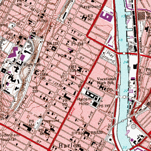 Topographic Map of Abyssinian Baptist Church, NY