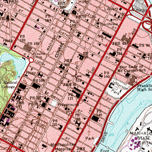 Topographic Map of East Harlem, NY