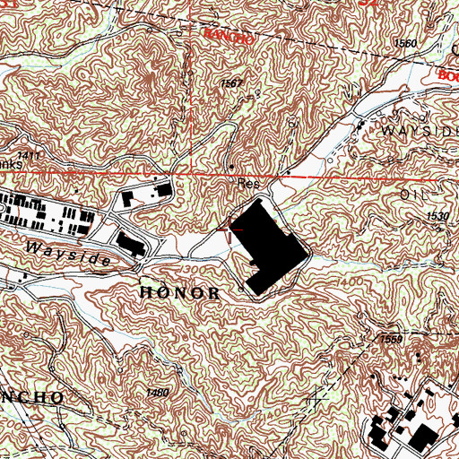 Topographic Map of North County Correctional Facility, CA