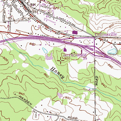 Topographic Map of The Mall at Stonecrest, GA
