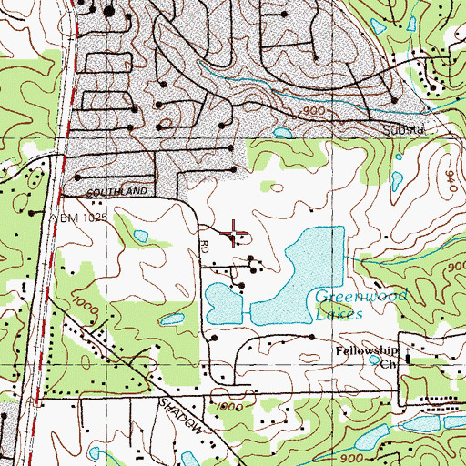 Topographic Map of Southland Country Club, GA