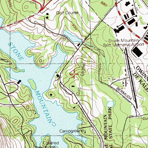 Topographic Map of Stone Mountain Golf Club, GA