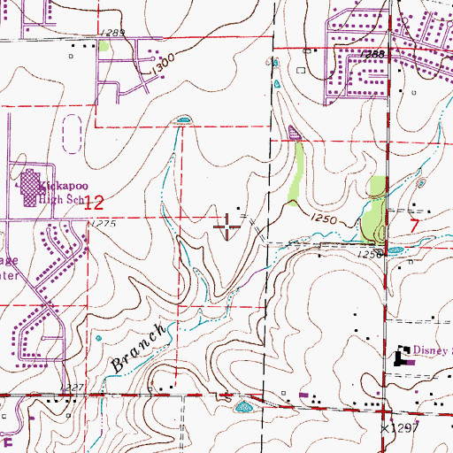 Topographic Map of Cox Medical Centers South Hospital, MO