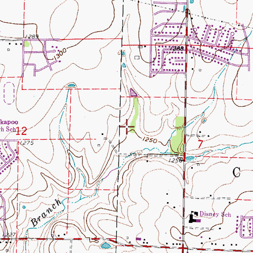 Topographic Map of Wheeler Heart Center, MO