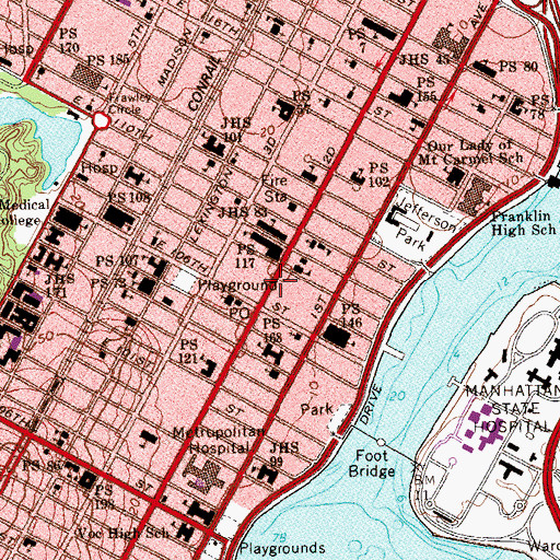 Topographic Map of Franklin Houses, NY