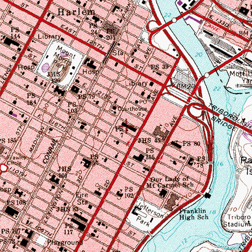 Topographic Map of Iglesia Luterana Sion, NY