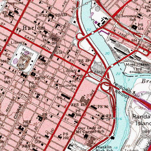 Topographic Map of Chambers Memorial Baptist Church, NY