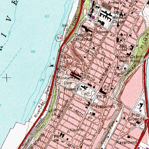 Topographic Map of American Numismatic Society, NY