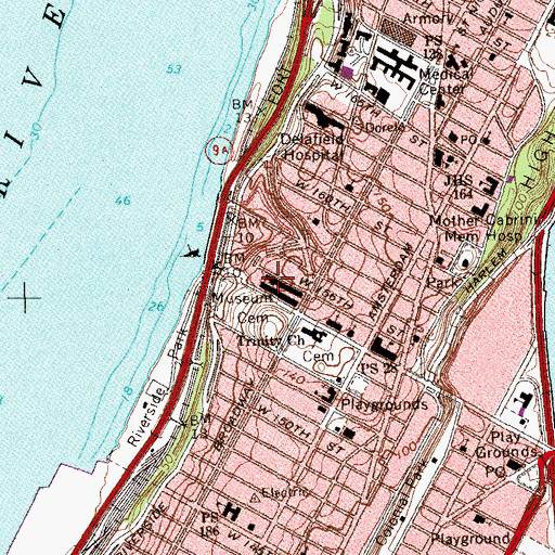 Topographic Map of Church of Our Lady of Esperanza, NY