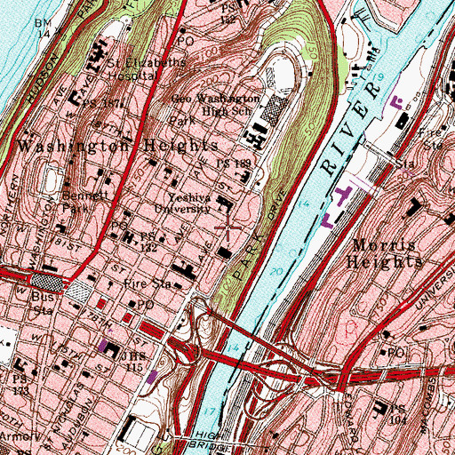 Topographic Map of Mendel Gottesman Library, NY