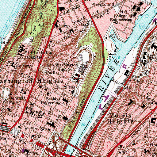 Topographic Map of Isabella Neimath Home and Geriatric Center, NY